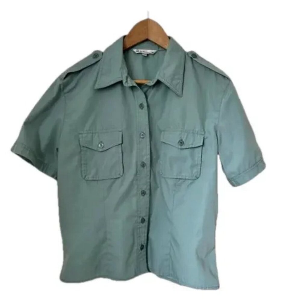 Tilley Endurables Light Aqua Short Sleeve Travel Safari Shirt - Made in Canada
